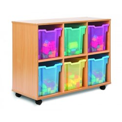Supporting image for Y152476 - Allsorts 6 Jumbo Tray Storage Unit - Beech