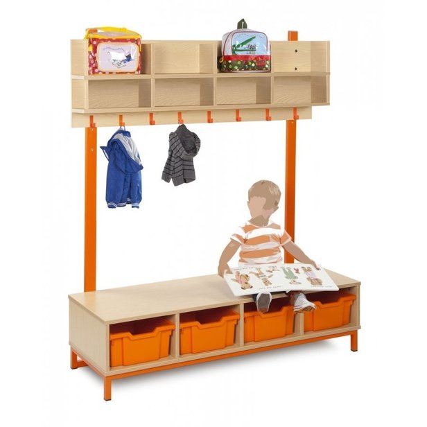 Supporting image for Candy Colours Cloakroom - Top with 8 Compartments & 8 Hooks