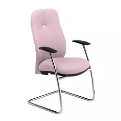 Supporting image for YAIF2AL - Arrow Genuine Leather Conference Chair with Arms - Chrome Frame