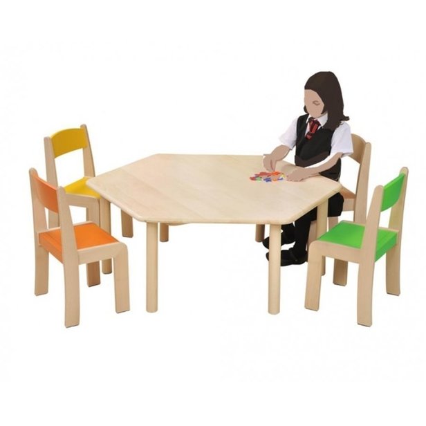 Supporting image for Creative! Hexagonal Beech Nursery Table