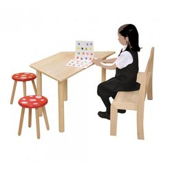 Supporting image for Trapezoidal Beech Nursery Table