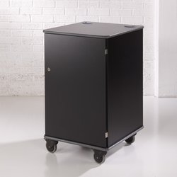 Supporting image for Y31043 - Premium Coloured Mobile Multi-Media Cabinet - Black