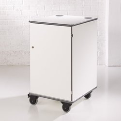 Supporting image for Y31045 - Premium Coloured Mobile Multi-Media Cabinet - White