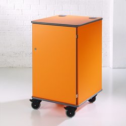 Supporting image for Y31037 - Premium Coloured Mobile Multi-Media Cabinet - Orange