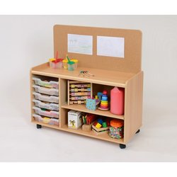 Supporting image for Creative! 6 Shallow Sturdy Storage Unit with Plastic Trays & Shelf - Back Panel