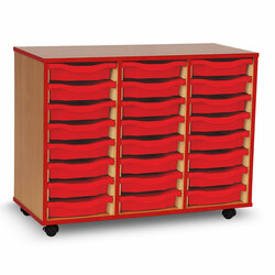 Supporting image for Y15194 - 24 Shallow Tray Storage Unit - Red Edge