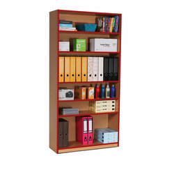 Supporting image for Y15223 - High Bookcase Storage Unit - Red Edge