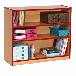 Supporting image for Y15211 - Low Bookcase Storage Unit - Red Edge