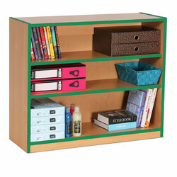Supporting image for Y15215 - Low Bookcase Storage Unit - Green Edge