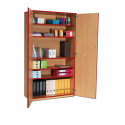 Supporting image for Y15217 - High Cupboard Storage Unit - Red Edge