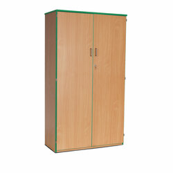 Supporting image for Y15221 - High Cupboard Storage Unit - Green Edge