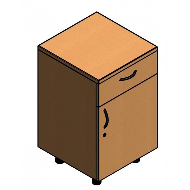 Supporting image for Mobile Single Door Cupboard - with 1 drawer - W500mm