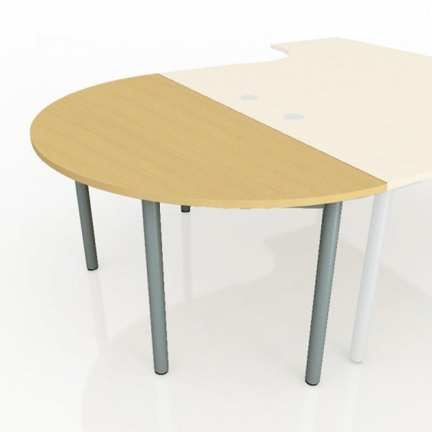 Supporting image for Alpine Essentials Half Round End Meeting & Conference Table - Pole Leg
