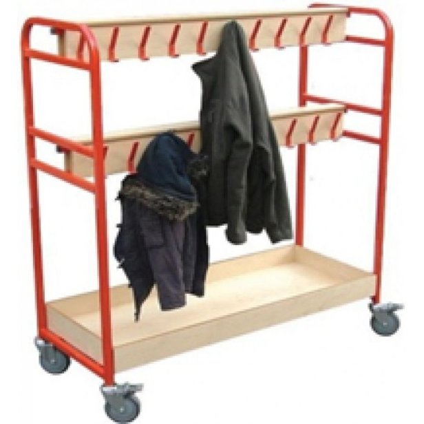 Supporting image for Mobile Coat Hook Trolley - 32 Person