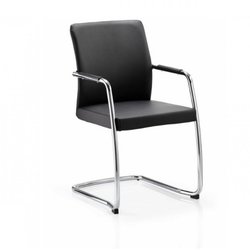 Supporting image for Empire Full Back Upholstered Cantilever Chrome Frame Chair