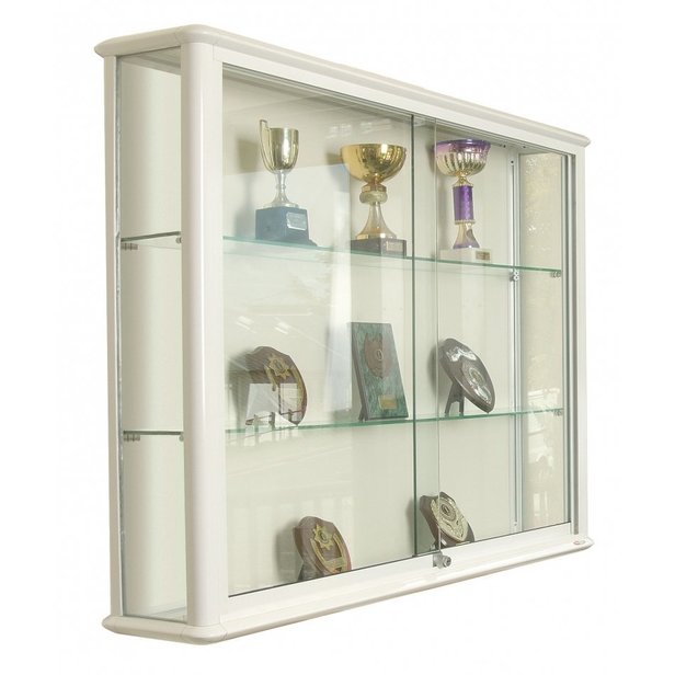 Supporting image for YWC912AL - Aluminium Premium Glazed Display Case - Wall Cabinets - W1200 x H900