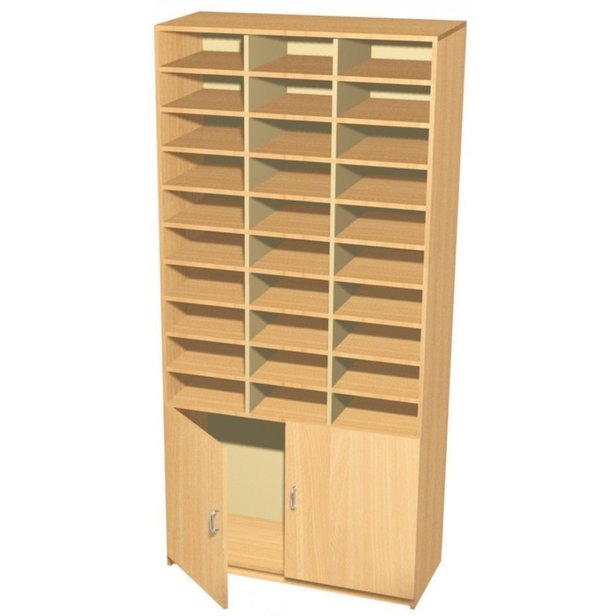 Supporting image for 30 Pigeon Hole Storage with Cupboard