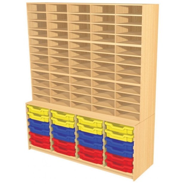 Supporting image for 60 Pigeon Hole Storage Unit with 24 Trays
