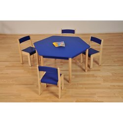 Supporting image for Hexagonal Height Adjustable Nursery Tables