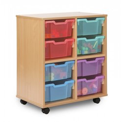 Supporting image for Y15245 - Allsorts 8 Deep Tray Storage Unit - Beech