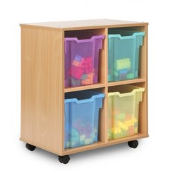 Supporting image for Y15247 - Allsorts 4 Jumbo Tray Storage Unit - Beech