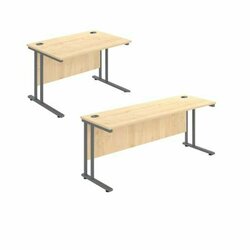 Supporting image for Wilmington Rectangular Twin Cantilever Desks - D800/600mm
