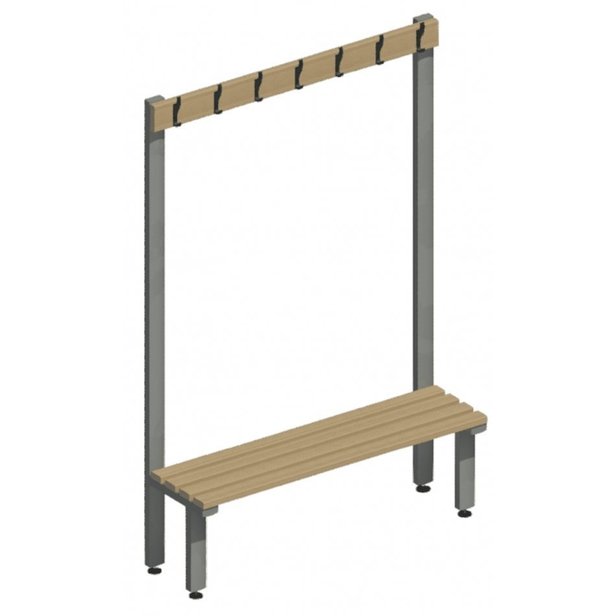 Supporting image for Workshape Freestanding Changing Room Benching with Coat Hooks