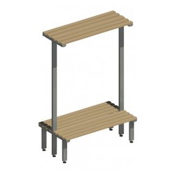Supporting image for Workshape Double Sided Changing Room Benching with Bag Shelf