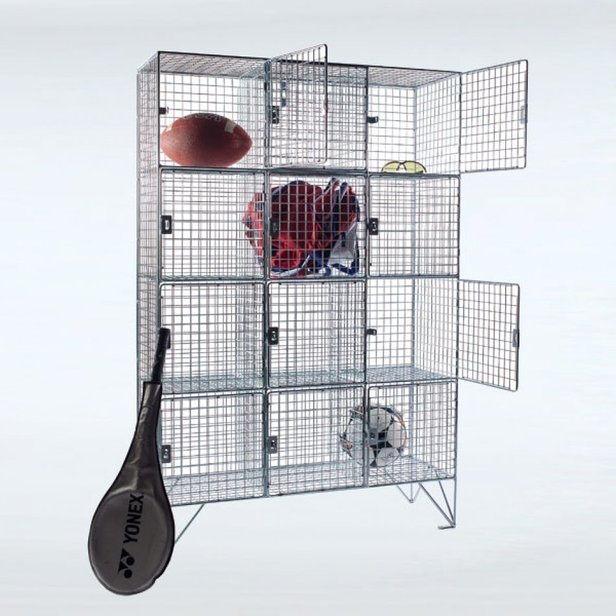 Supporting image for YML53121812 - Mesh Lockers - 12 Multi Compartment - D450