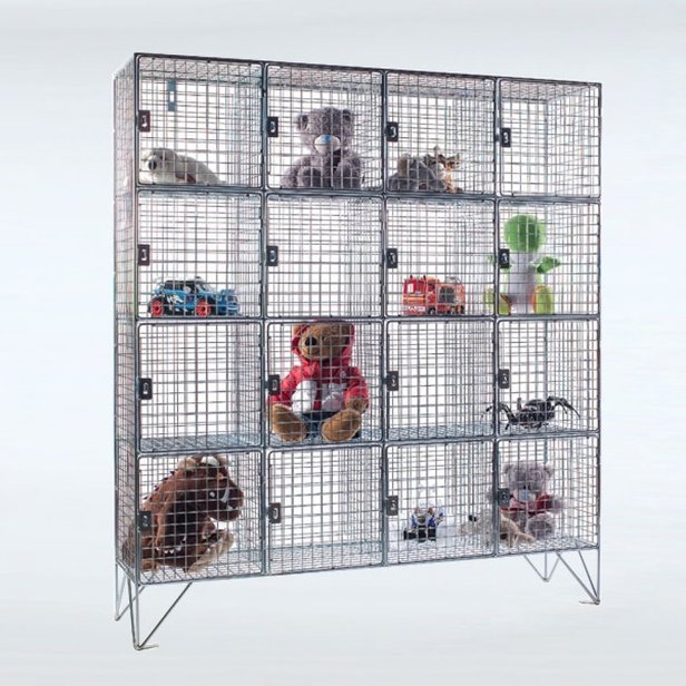 Supporting image for YML53121216 - Mesh Lockers - 16 Multi Compartment - D305