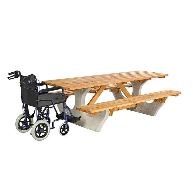 Supporting image for Cotswold Concrete & Wood Picnic Table - Wheelchair Access
