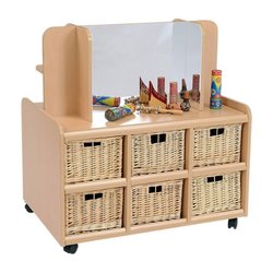 Supporting image for Double Sided Storage Unit with Mirror and Baskets