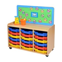 Supporting image for Creative! Sturdy Storage Unit with 18 Shallow Trays - Back Panel