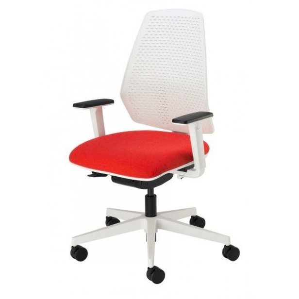 Supporting image for The Modern Operator Chair - with Adjustable Arms and White Components