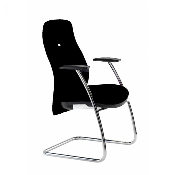 Supporting image for YAIF2A - Arrow Genuine Leather Conference Chair with Arms - Black Frame