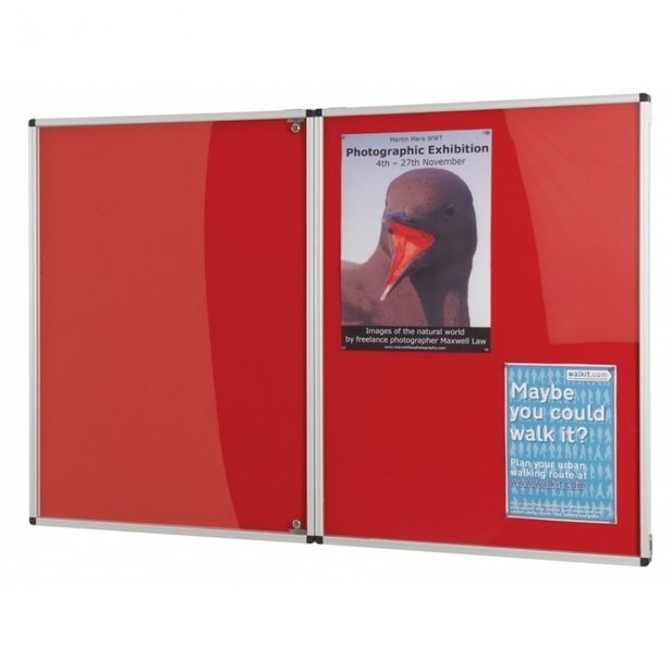Supporting image for Y801634 - Top Hinged Tamperproof Noticeboard - Single Door - W900 x H1200