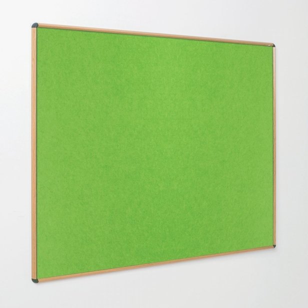 Supporting image for Y801567 - Light Oak Effect Aluminium Frame EcoColour Noticeboard - W1800 x H1200