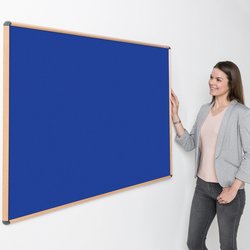 Supporting image for Y801550- Light Oak Effect Aluminium Frame Loop Nylon Noticeboard - W2400 x H1200