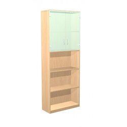 Supporting image for Orbit 2 Door Cupboard with Glass Doors and Open Shelves - H2151