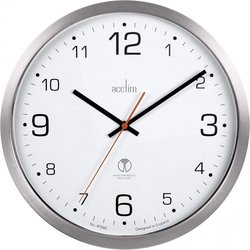 Supporting image for Radio Controlled Wall Clock - Brushed Steel Case