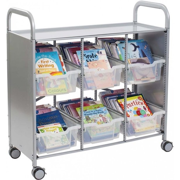Supporting image for Y203462 Library Storage 6 Deep Tray unit - Silver