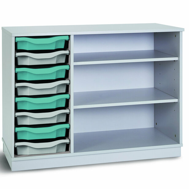 Supporting image for Y203242 - Grey 8 Tray Shelving Unit (NO Doors)