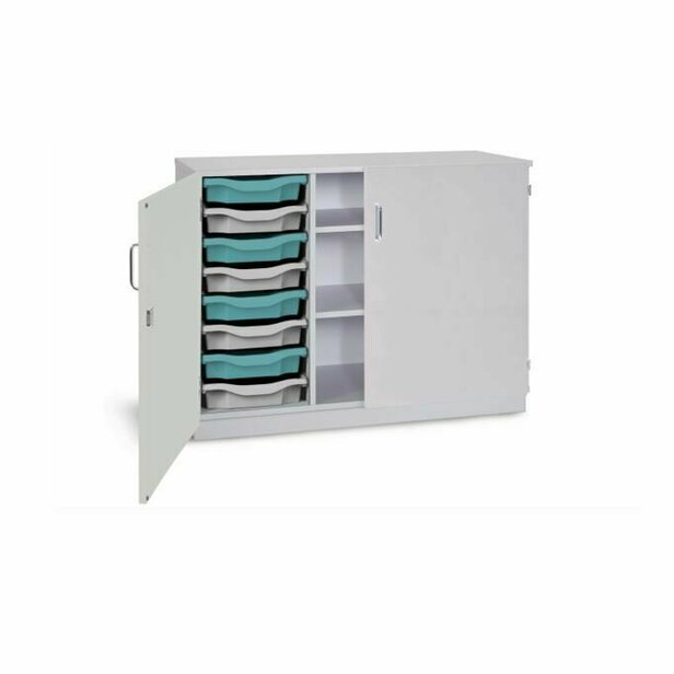 Supporting image for Y203244 - Grey 8 Tray Shelving Unit (Lockable Doors)