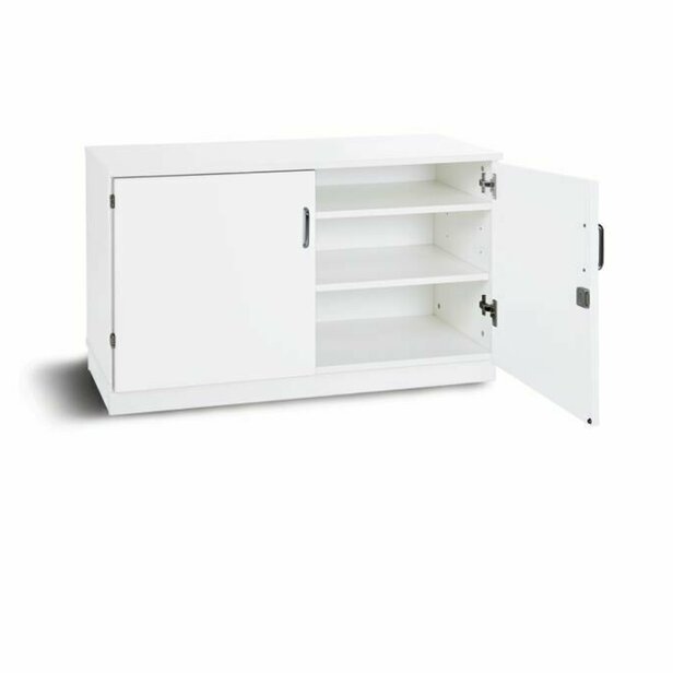 Supporting image for Y203252 - Low Shelving Unit with Doors, White
