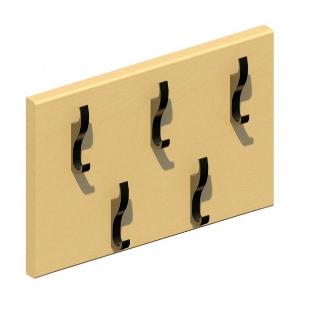 Supporting image for Fitted Double Coat Rail - 5 Hooks