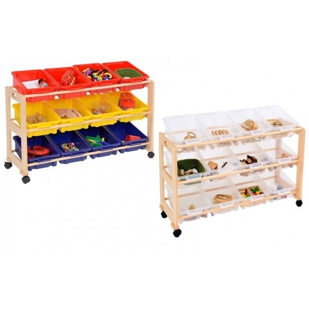 Supporting image for Single Wide Tidy Trolley with 12 Tubs