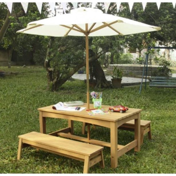 Supporting image for Outdoor Table with Stacking Benches