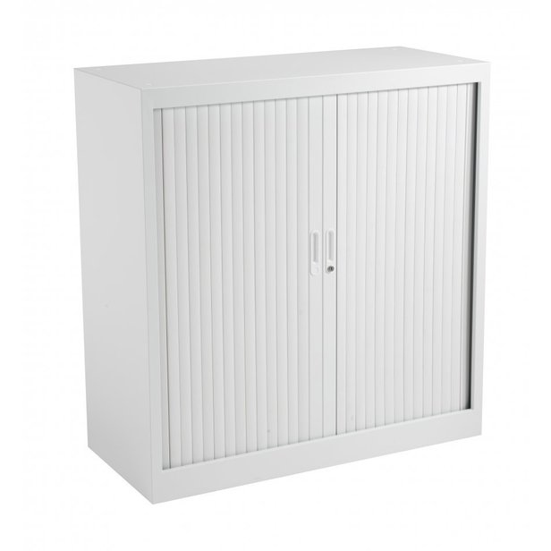Supporting image for Steel Tambour Cupboard - H1050mm