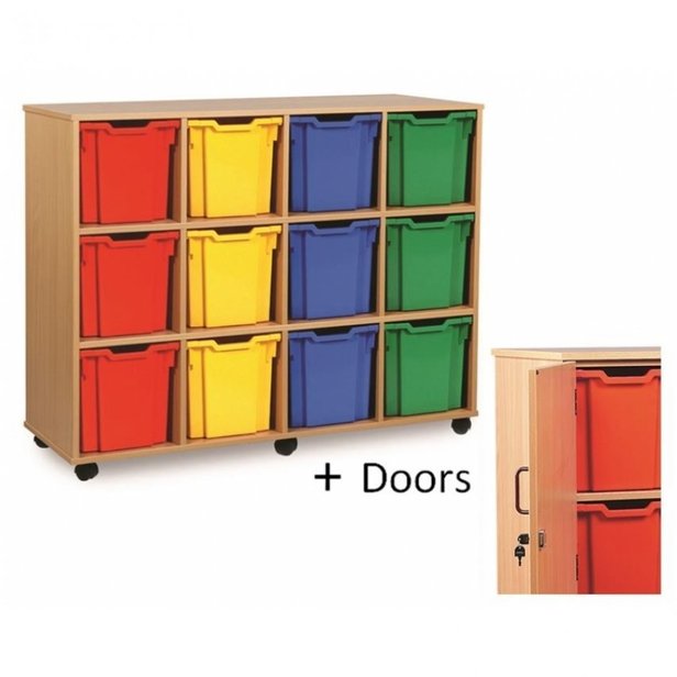 Supporting image for Y203066- 12 Jumbo Unit - Mobile - With Doors - MAPLE