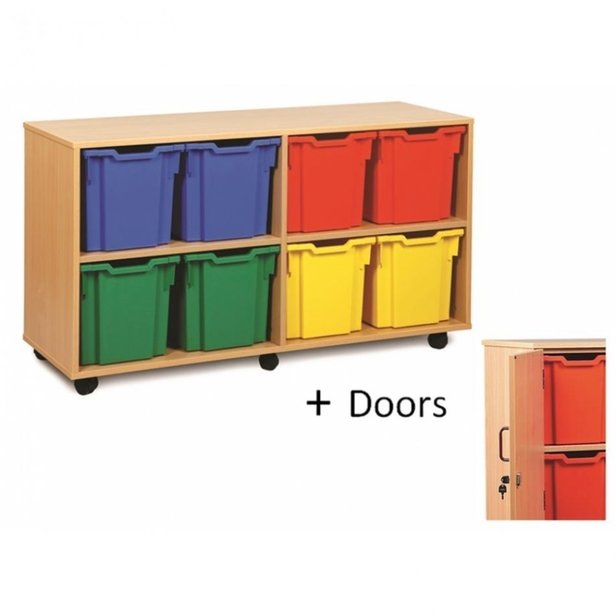 Supporting image for Y203070 - 8 Jumbo Unit - Mobile - With Doors - MAPLE